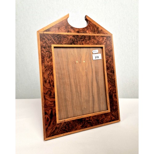Linley wooden photo frame inlaid with burr walnut, the aperture ...