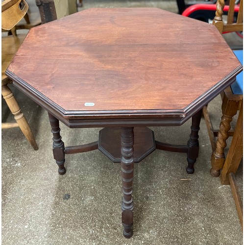 Oak hexagonal window table