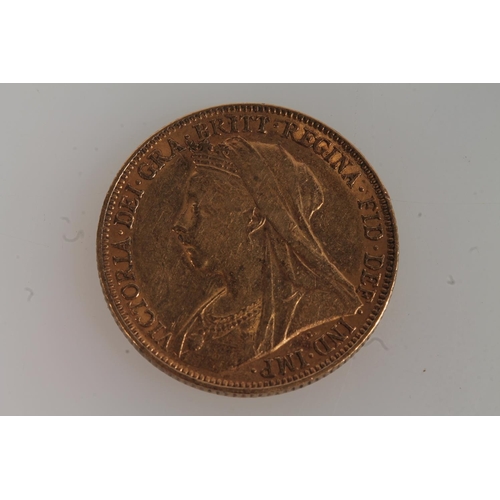 1679 - UNITED KINGDOM Queen Victoria (1837-1901) gold sovereign 1899 M (Melbourne Mint Australia), old veil... 
