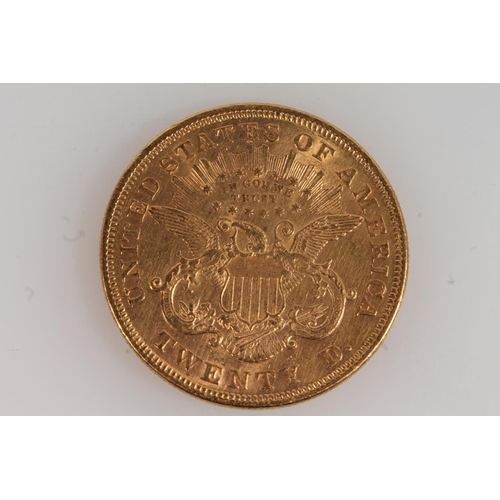 1681 - UNITED STATES OF AMERICA USA gold twenty dollar $20 double eagle coin 1871, Philadelphia Mint, minta... 