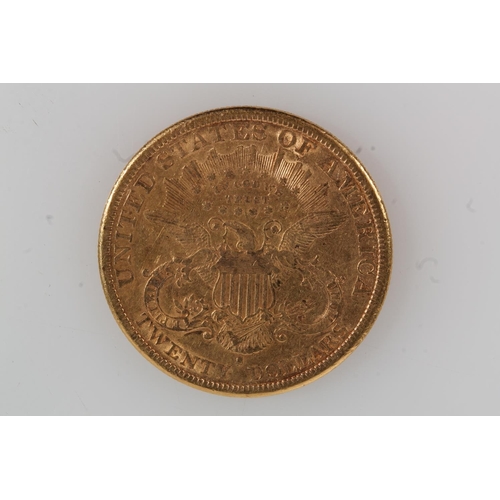 1682 - UNITED STATES OF AMERICA USA gold twenty dollar $20 double eagle coin 1885 S, San Francisco Mint, mi... 