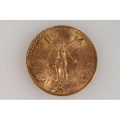 1684 - MEXICO gold fifty pesos coin 1923 mintage 432,000,[900grade gold, 37mm, 41.6g], KM#481.