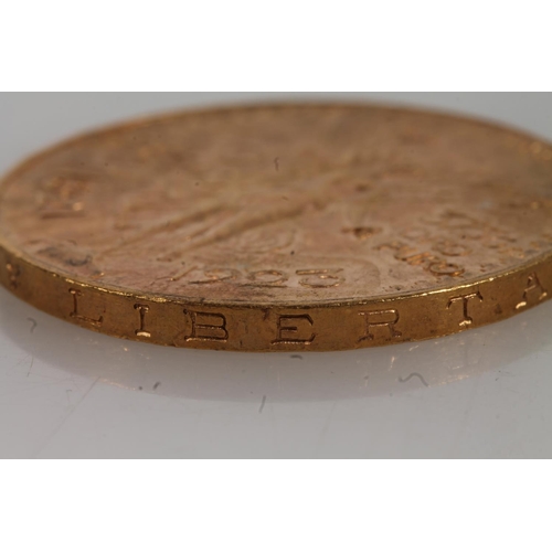 1684 - MEXICO gold fifty pesos coin 1923 mintage 432,000,[900grade gold, 37mm, 41.6g], KM#481.