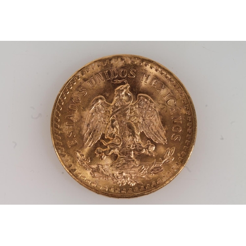 1685 - MEXICO gold fifty pesos coin 1947, probably a restrike from the period 1949-1972 in which near 4mill... 