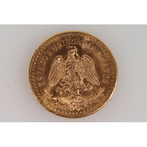 1686 - MEXICO gold fifty pesos coin 1947, probably a restrike from the period 1949-1972 in which near 4mill... 