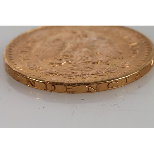 1686 - MEXICO gold fifty pesos coin 1947, probably a restrike from the period 1949-1972 in which near 4mill... 