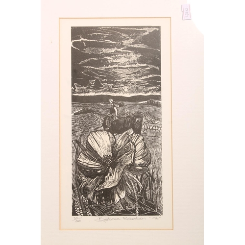 222 - BARBARA ROBERTSON DA (Scottish 1946-2018) *ARR* Burn the Witch Print, limited edition 30/150, signed... 