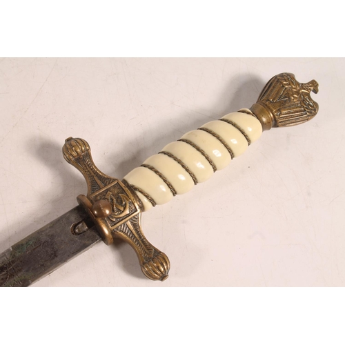 Nazi German Third Reich Kriegsmarine naval dagger having double ...