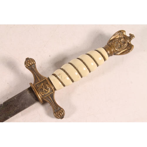 Nazi German Third Reich Kriegsmarine naval dagger having double ...