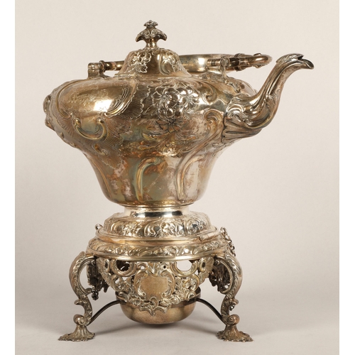 97 - Impressive silver spirit kettle, assay marked London 1916, maker D & J Wellby Ltd of London, app... 