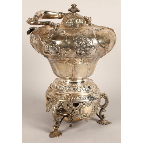 97 - Impressive silver spirit kettle, assay marked London 1916, maker D & J Wellby Ltd of London, app... 