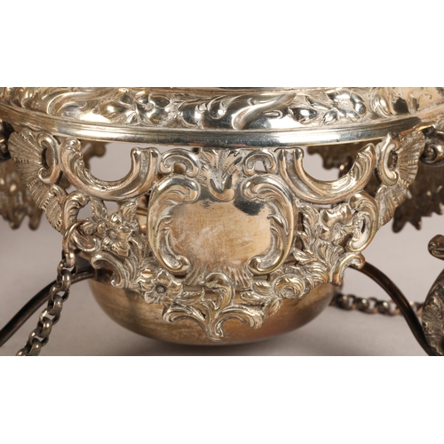 97 - Impressive silver spirit kettle, assay marked London 1916, maker D & J Wellby Ltd of London, app... 