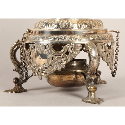 97 - Impressive silver spirit kettle, assay marked London 1916, maker D & J Wellby Ltd of London, app... 