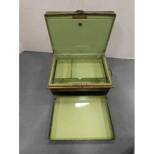 16 - Victorian toleware strong box.