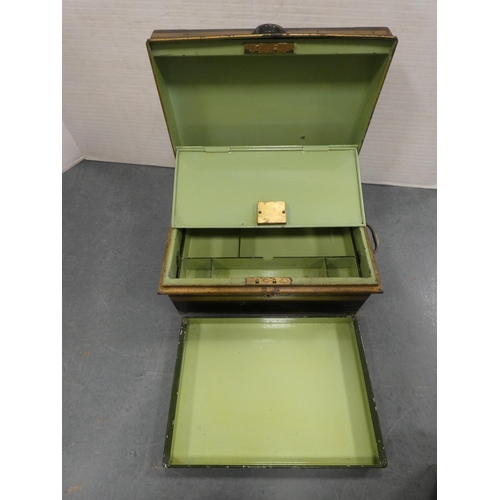 16 - Victorian toleware strong box.