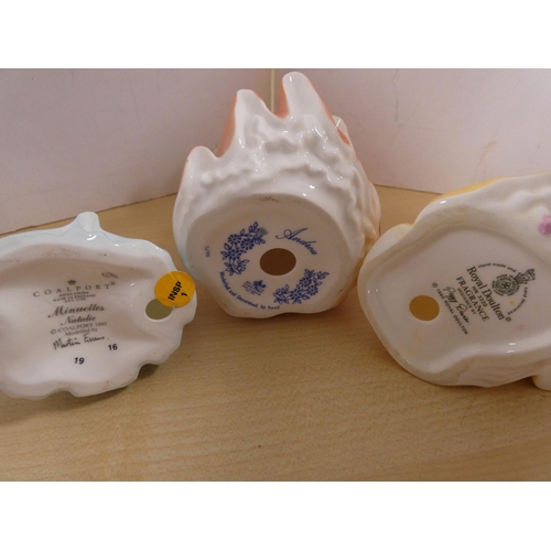 27 - Five small Coalport figures to include 'Andrea', small Royal Doulton figure 'Fragrance', and a Beswi... 