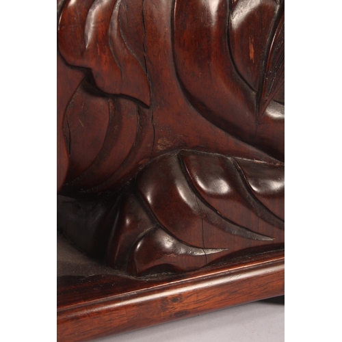 17 - Chinese carved hardwood Qilin or Foo Dog figure, 36cm high.