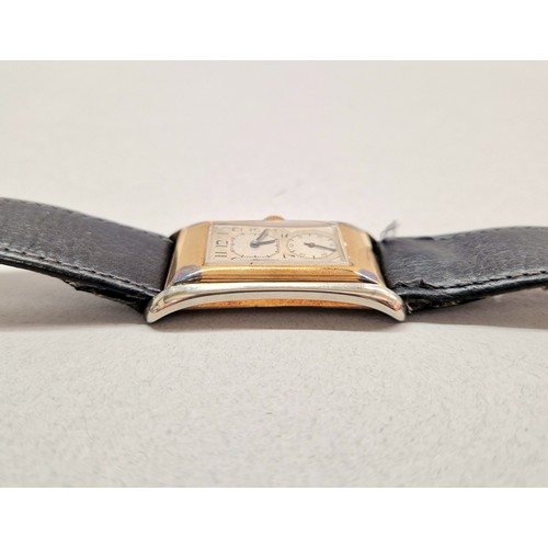 90 - Vintage Gentleman's Rolex Prince 9ct gold two tone wrist watch, rectangular silvered dial with numbe... 