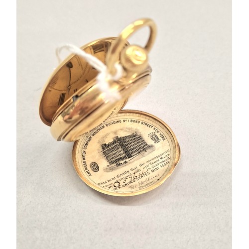 80 - Gents 18ct gold full hunter pocket watch by Fattorini & Sons, Bradford, white enamel dial with R... 