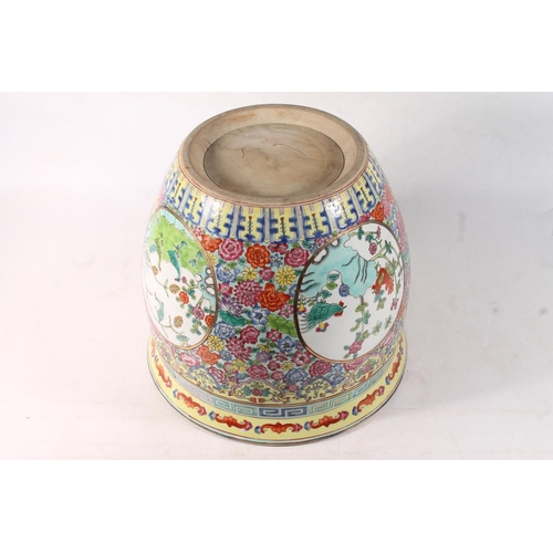 23 - Modern Chinese porcelain fish bowl, 27cm high.