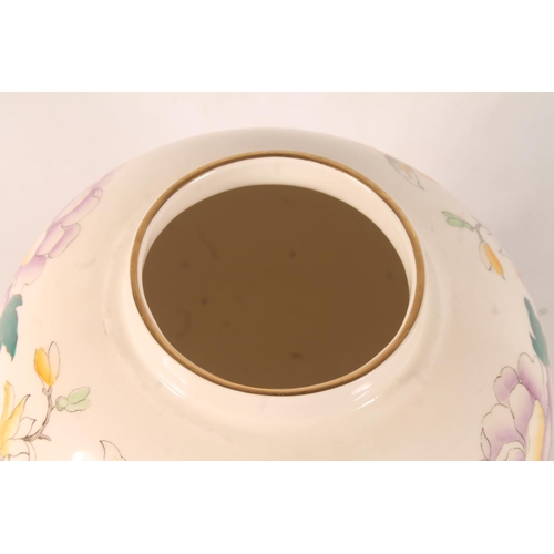 26 - Masons Ironstone Peony ginger jar on carved wooden stand, 26cm high.