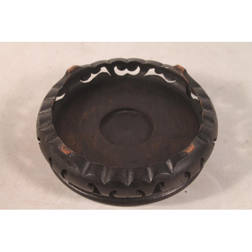 26 - Masons Ironstone Peony ginger jar on carved wooden stand, 26cm high.