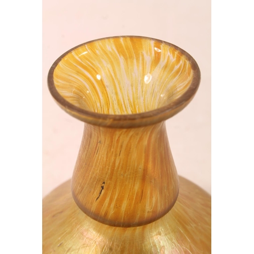 28 - Late 19th century iridescent glass vase, 12cm high.