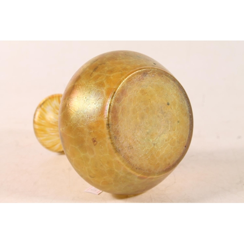 28 - Late 19th century iridescent glass vase, 12cm high.