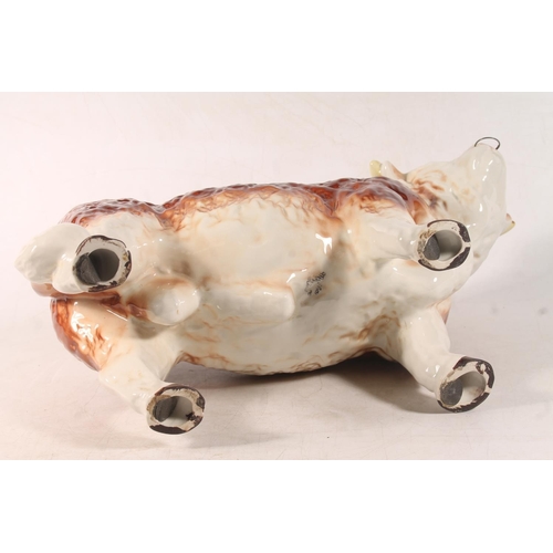 6 - Melba ware pottery bull model, 40cm long.