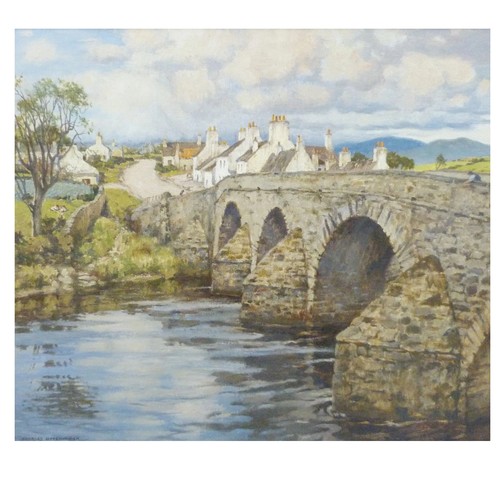 386 - Charles Oppenheimer RSA RSW (British, 1875 - 1961)Bridge and Village, Bladnoch, GallowaySigned, oil ... 