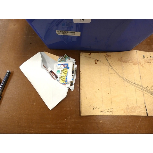 14 - Box of stamps and empheneria.