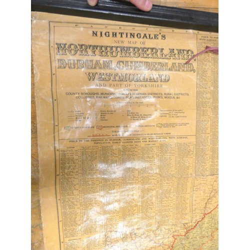 53 - Two antique maps, Durham and Westmorland.