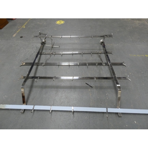 Very large chrome comercial butcher's shop meat rack, H.188xW.160cm