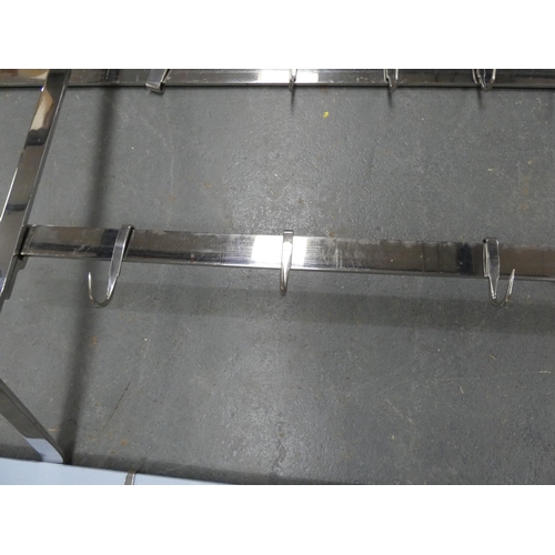 Very large chrome comercial butcher's shop meat rack, H.188xW.160cm
