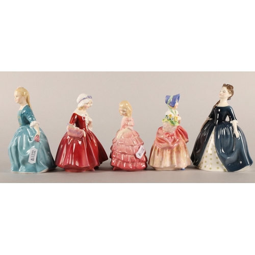 15 - Five Royal Doulton figures to include 'A child from Williamsburg' HN 2154, 'Lavina' HN 1955, 'Cissie... 