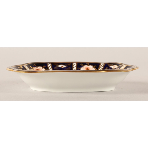 2 - Royal Crown Derby Imari 2451 patterned vase and dish, vase 17.5cm high