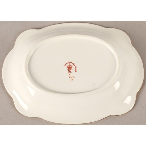 2 - Royal Crown Derby Imari 2451 patterned vase and dish, vase 17.5cm high