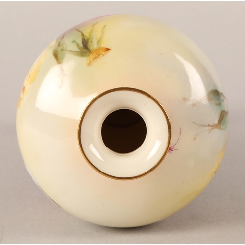 4 - Royal Worcester vase in Hadley Roses design, signed C.V. White, 25cm high
