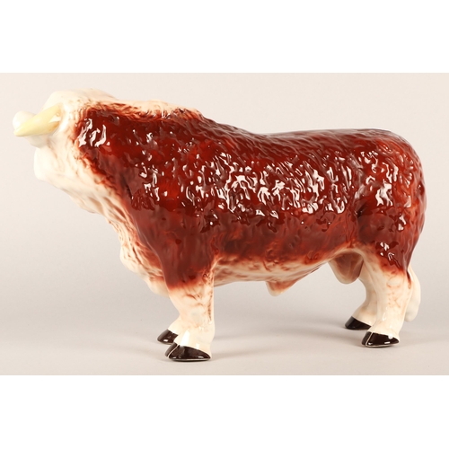 48 - Large Melba ware bull with nose ring, length 40cm