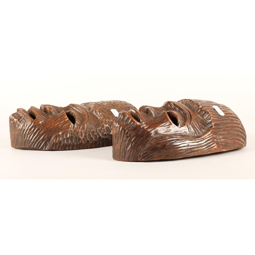 49 - Two carved African wooden masks&nbsp;