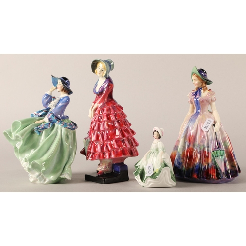5 - Four Royal Doulton figures to include 'Top o' the Hill' HN 1833, 'Easter Day' HN 2039, 'Priscilla' H... 