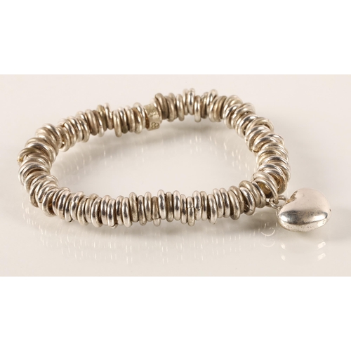 55 - Silver chain bracelet (45g) with two Links of London bracelets marked 925 (95g)