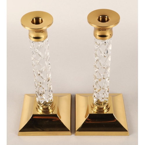 6 - Pair of Waterford Crystal candle sticks, Height 27.5 cm, base width 12cm
