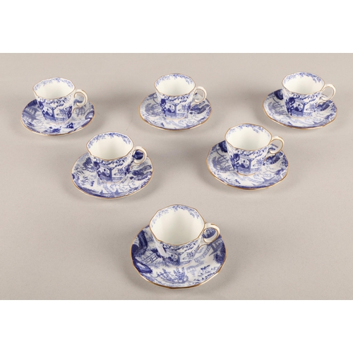 7 - Royal Crown Derby 'Blue Mikado' pattered part coffee set