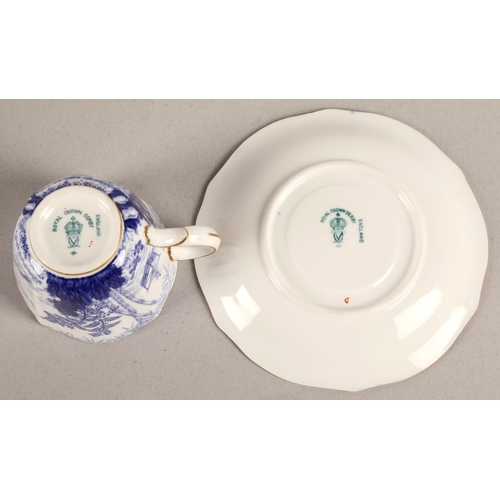 7 - Royal Crown Derby 'Blue Mikado' pattered part coffee set