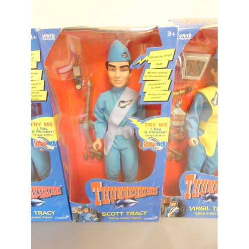 Thunderbirds. Four 12 inch talking action figures by Carlton c1999