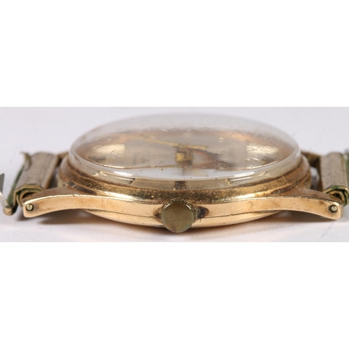 285 - 9ct yellow gold cased gents Rotary wristwatch, the champagne coloured dial with baton marker chapter... 
