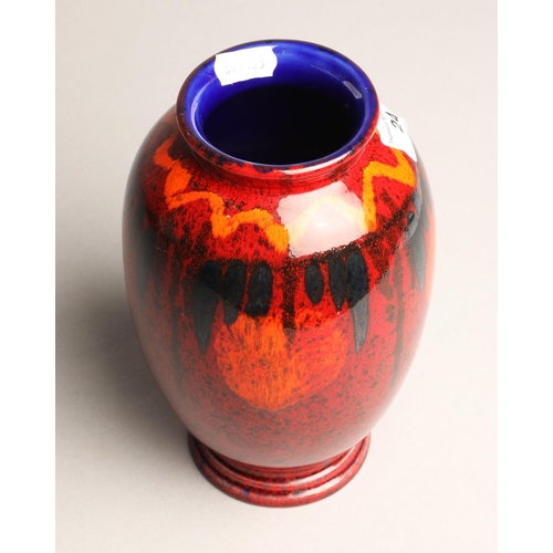 24 - Poole Pottery 'lava' glaze vase, 20cm h.