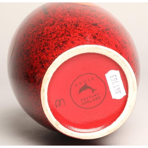 24 - Poole Pottery 'lava' glaze vase, 20cm h.