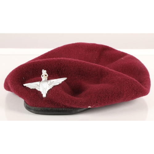60 - Parachute Regiment beret with collection of other cap badges and buttons, Sekonda pocket watch, Ails... 